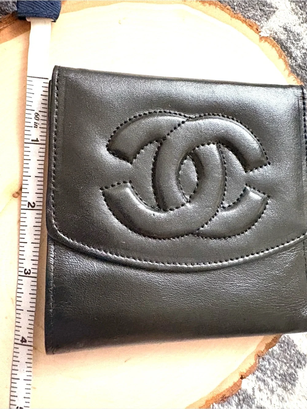 CHANEL Black Quilted CC Logo Card Holder